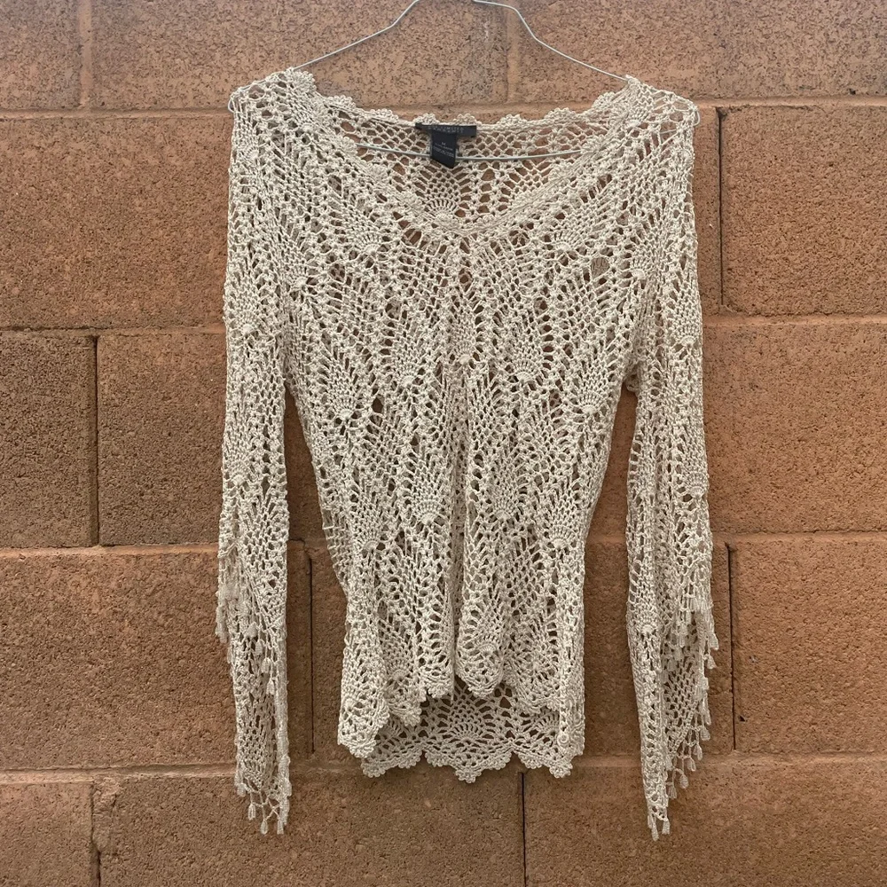 Cottagecore Crochet Beaded Top, size Medium, great condition - Picture 5 of 5